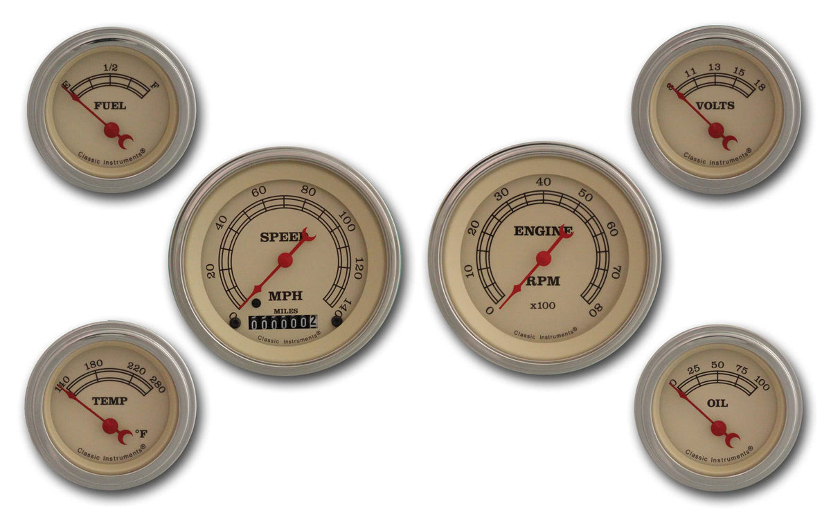 Classic Instruments VT01SLF Vintage Series Six Gauge Set