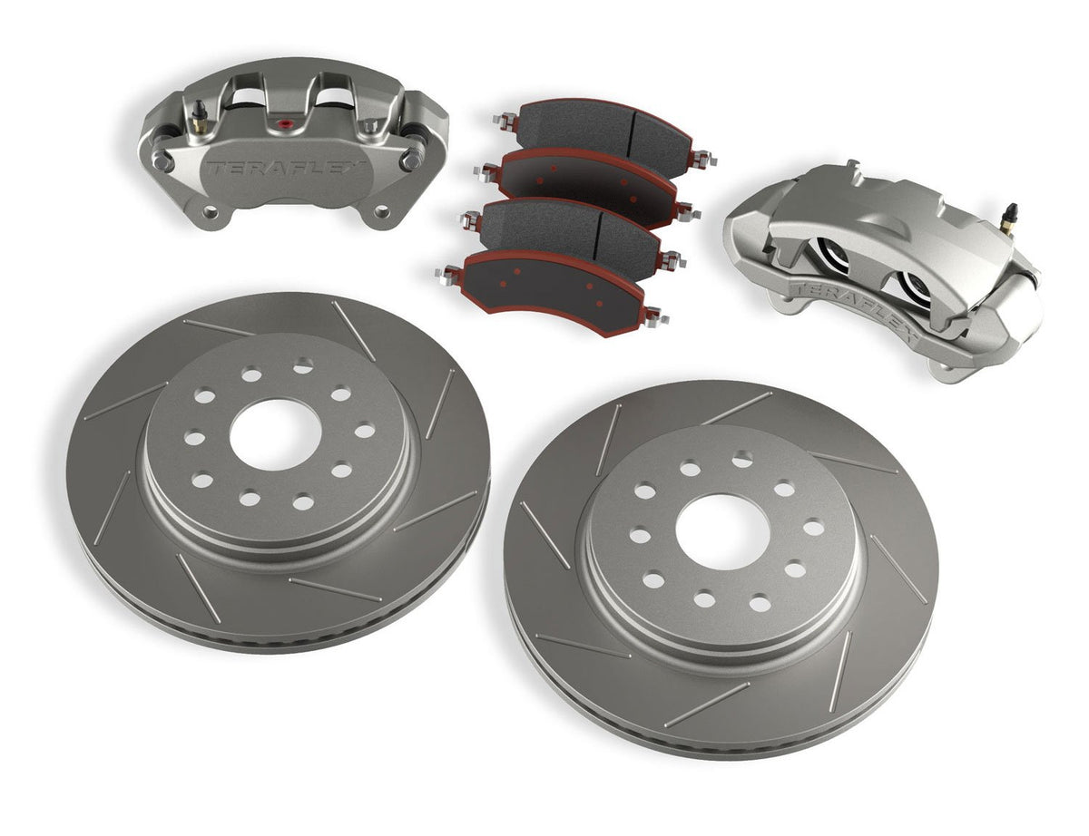 TeraFlex 4303420 JK Front Big Brake Kit (with Big Calipers, SLOTTED 13.3" Rotors)