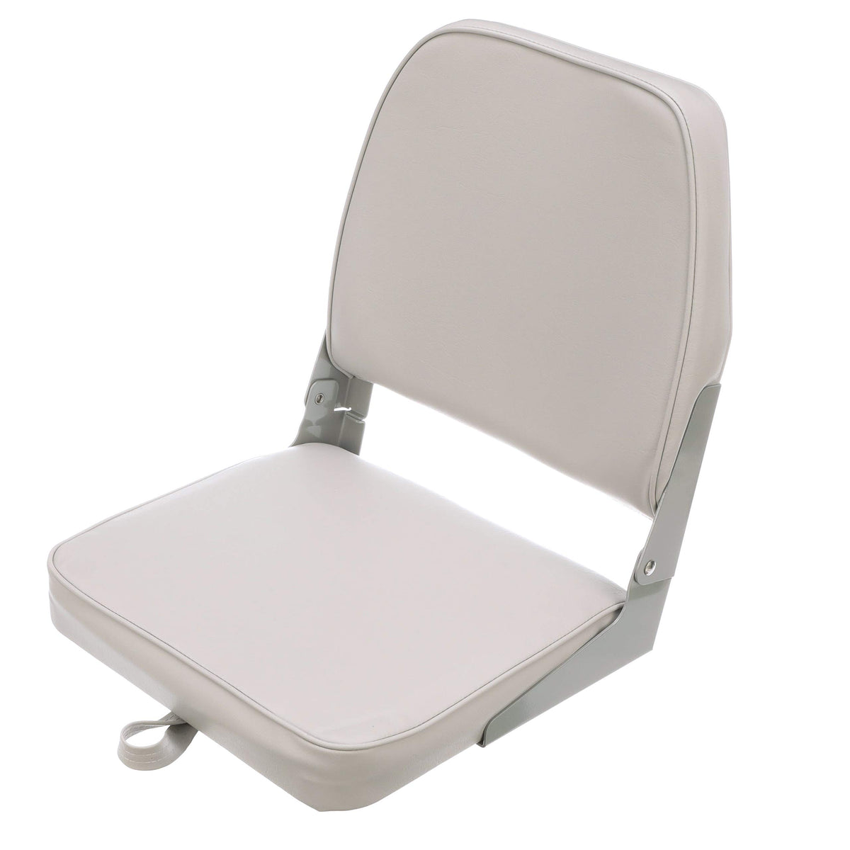 Attwood 15" Low-Back Padded Boat Seat - Gray Vinyl Plastic Frame
