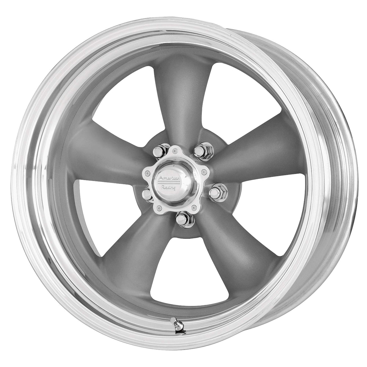 American Racing VN215 Сustom Wheel - Classic Torq Thrust Ii Gray with Polished Lip 20" x 8", 0 Offset, 5x114.3 Bolt Pattern, 83.06mm Hub