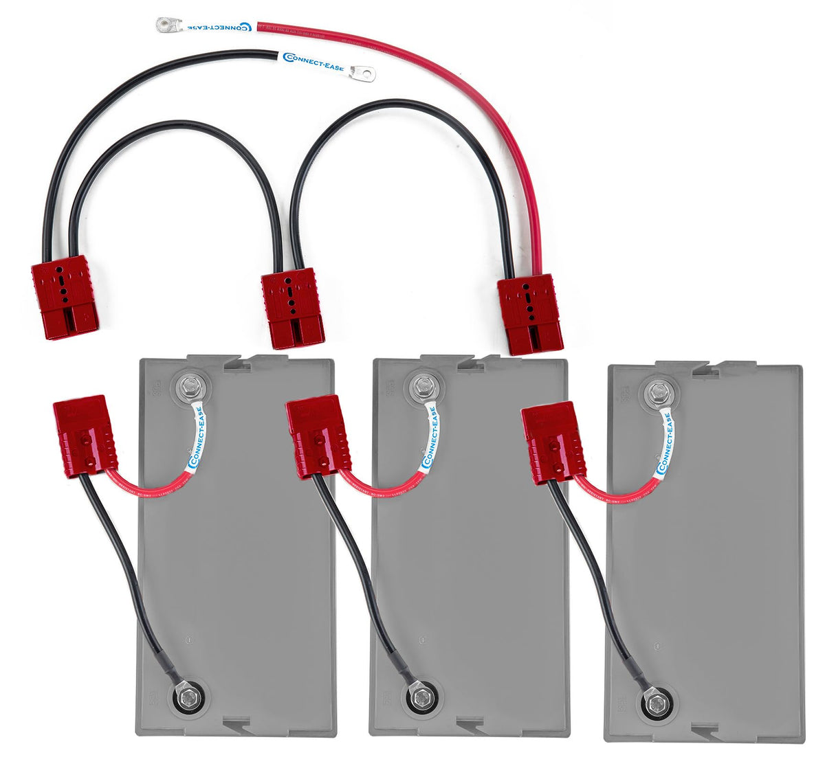 Connect-Ease Heavy Duty 36V Series Connector Kit RCE36VHDK | 6-Gauge Marine-Grade Wire for High-Output Trolling Motors | Lithium Compatible | Quick Connect Wire Connectors | Batteries Not Included