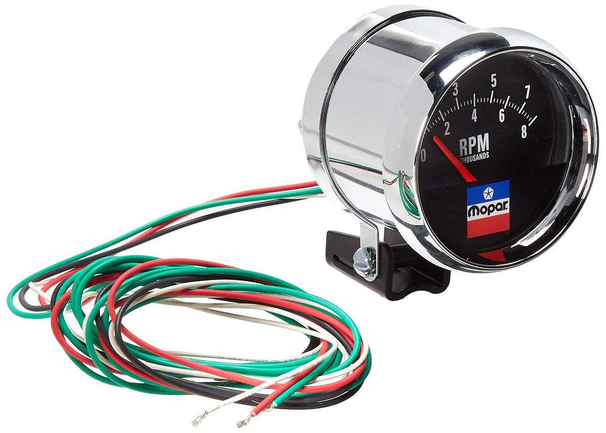 Auto Meter Tachometer, 3-3/4", 8,000 RPM, Pedestal, Short Sweep, Mopar Classic (880789)