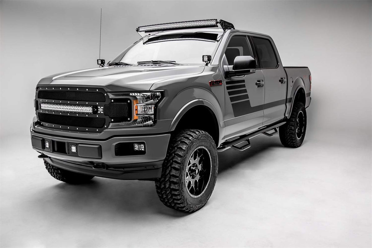 ZROADZ Ditch Hood Hinge LED Kit - Compatible w/ 2018-2020 Ford F150 - Incl. (2) 3 Inch LED Pod Lights - Mild Steel Gloss Black Finish - Bolt-On Easy Installation - PN #Z365711-KIT2