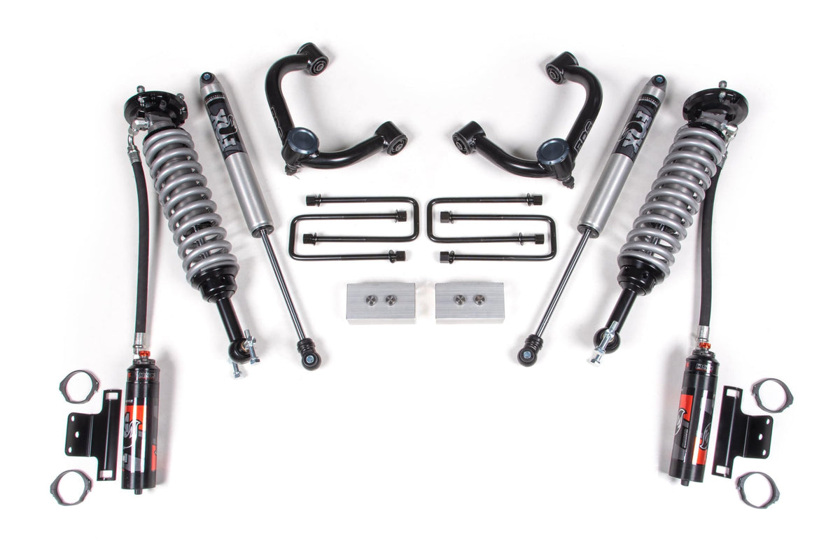 BDS1588FPE | 3 Inch Full Suspension Lift Kit (Front & Rear) | FOX 2.5 Elite Coilover | FOX 2.0 Shocks | Compatible with Ford F150 (14-20) 4WD
