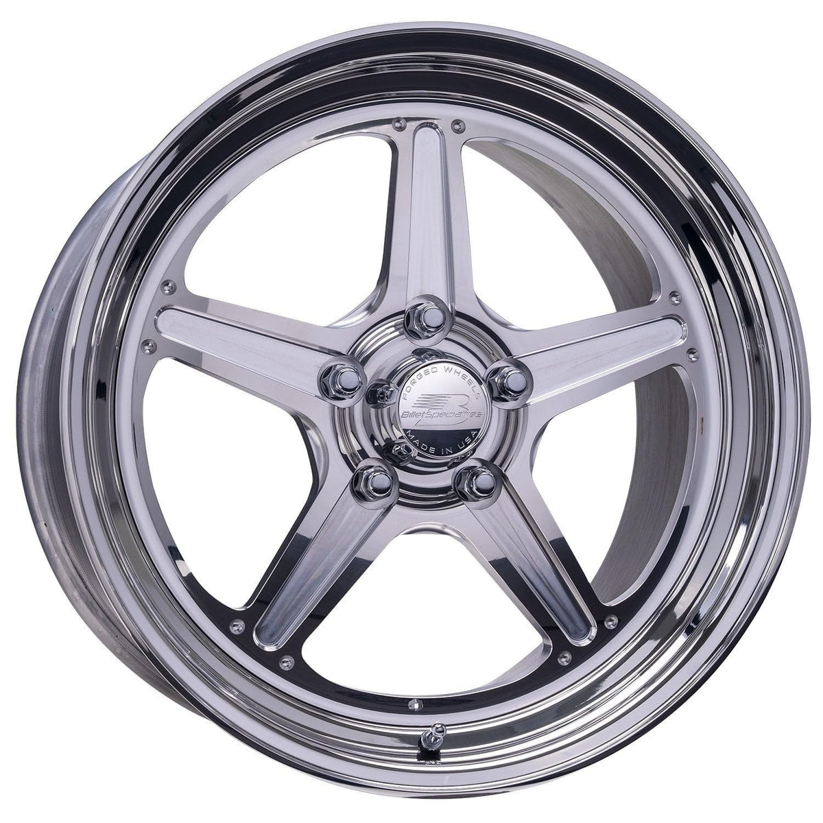BILLET SPECIALTIES RS23540L6116 Wheel - Street Lite - 15 x 4 in - 1.625 in Backspace - 5 x 4.75 in Bolt Pattern - Aluminum - Polished/Machined Center - Polished Lip - Each