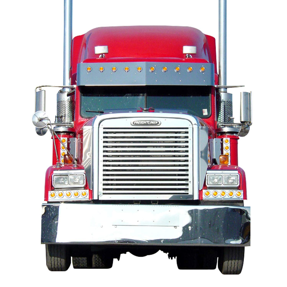 RoadWorks Stainless Steel Grille with 14 Horizontal Bars for Freightliner Classic/FLD 120 1990-2020 | 25901