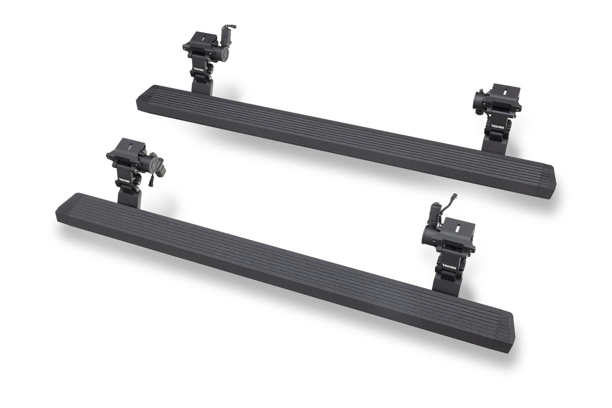 Go Rhino E1 Running Boards & Install Hardware | Aluminum, Protective Bedliner Coating, Two Brackets Per Side | 20450674T | Fits 2018-2024 Jeep Wrangler JLU, 4-Door