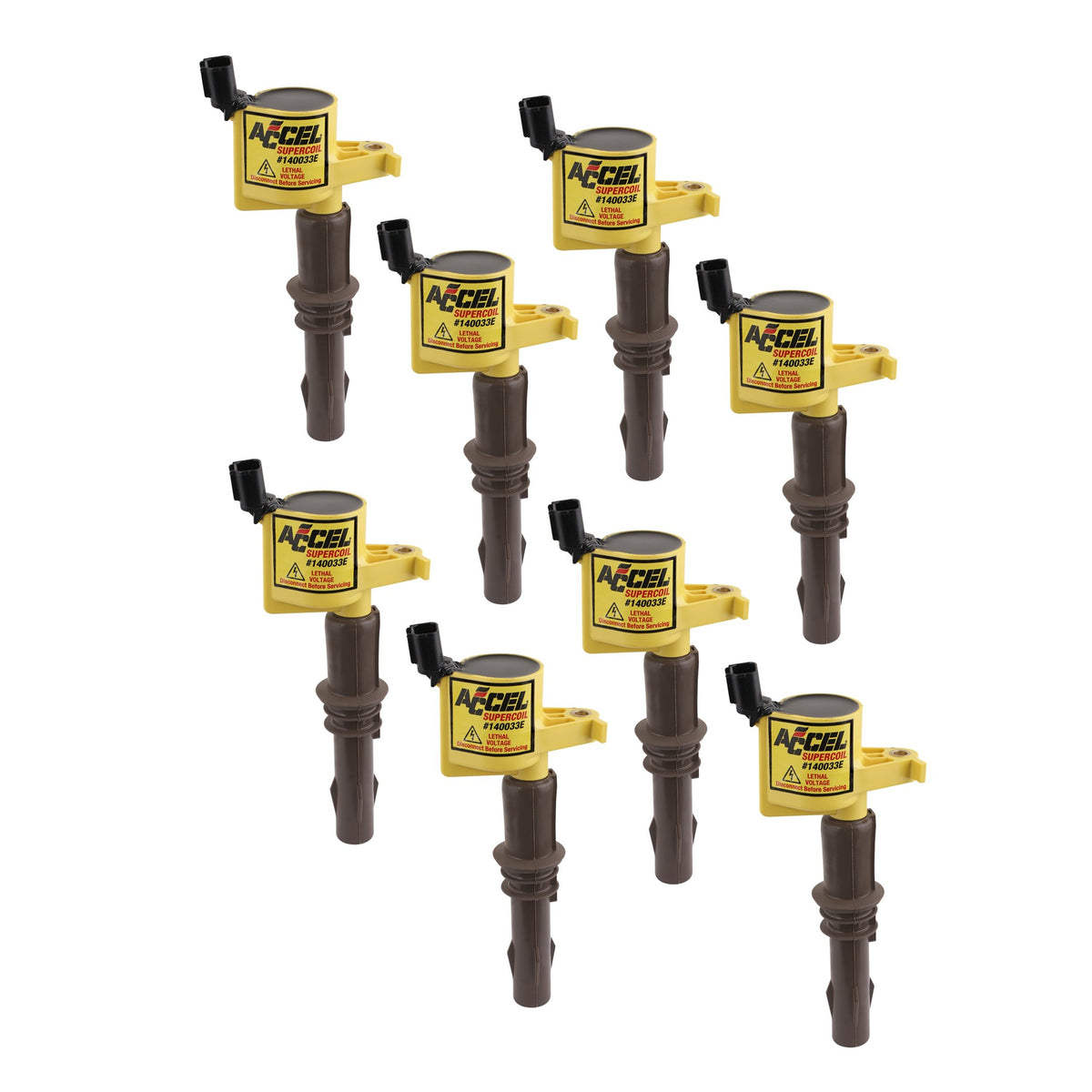 ACCEL 140033E-8 SuperCoil Ignition Coils - Yellow - 8-Pack