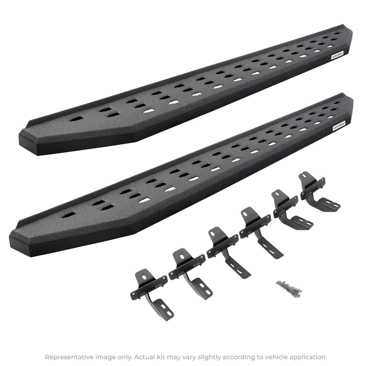 Go Rhino RB20 Running Boards & Brackets | Galvanized Steel, Protective Bedliner Coating | 69443580T | Fits 2022-2024 Toyota Tundra Double Cab Pickup