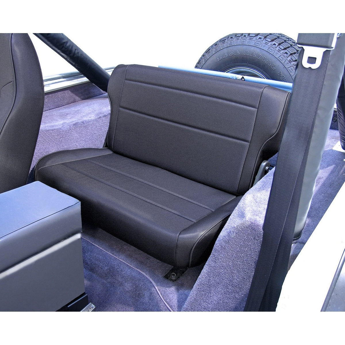 Rugged Ridge | Seat, Rear, Fold/Tumble, Black Denim | 13462.15 | Fits 1976-1995 Jeep CJ & Wrangler YJ