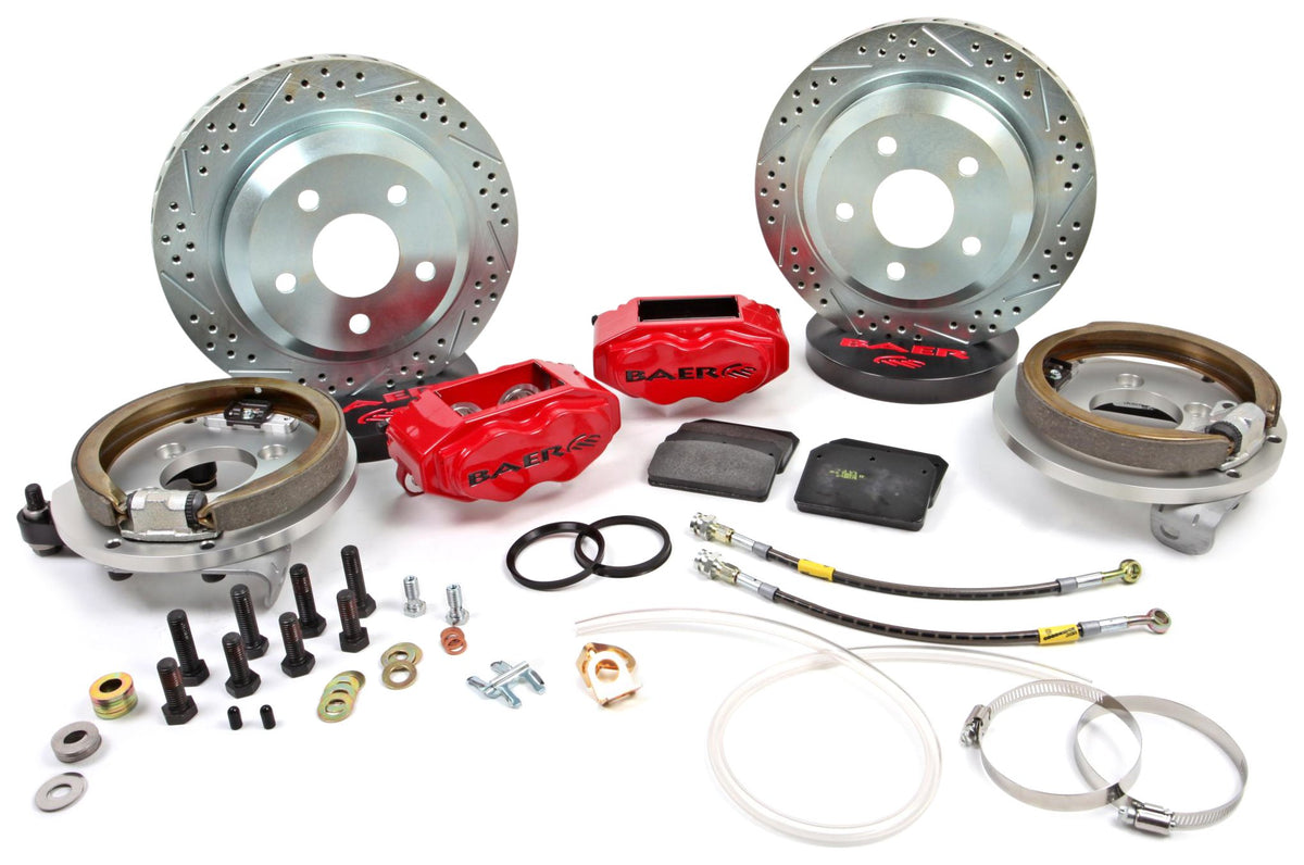BAER BRAKES 4302308R-BKCZ Brake System (12" Rear SS4 with Park Brake Red 64-72 GM A Body 10 or 12 Bolt C Clip Rear End Only), 1 Pack