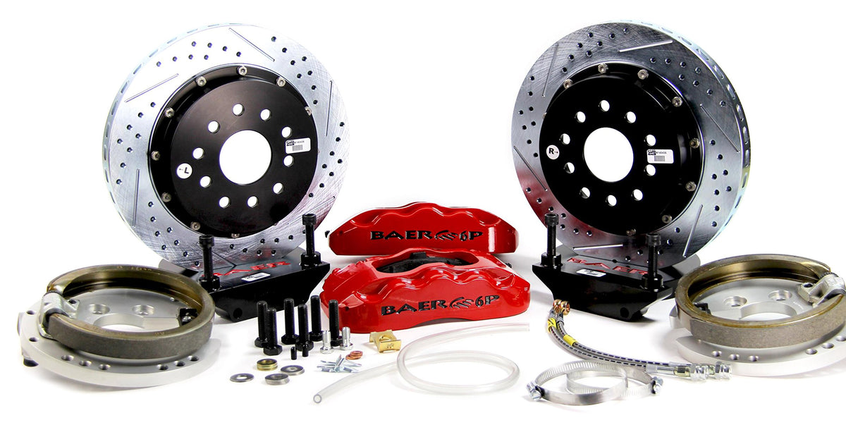 BAER BRAKES 4302425R-BKCZ Brake System (14" Rear Pro+ w/Park Brake Red 58-64 Chevy Full Size Car), 1 Pack