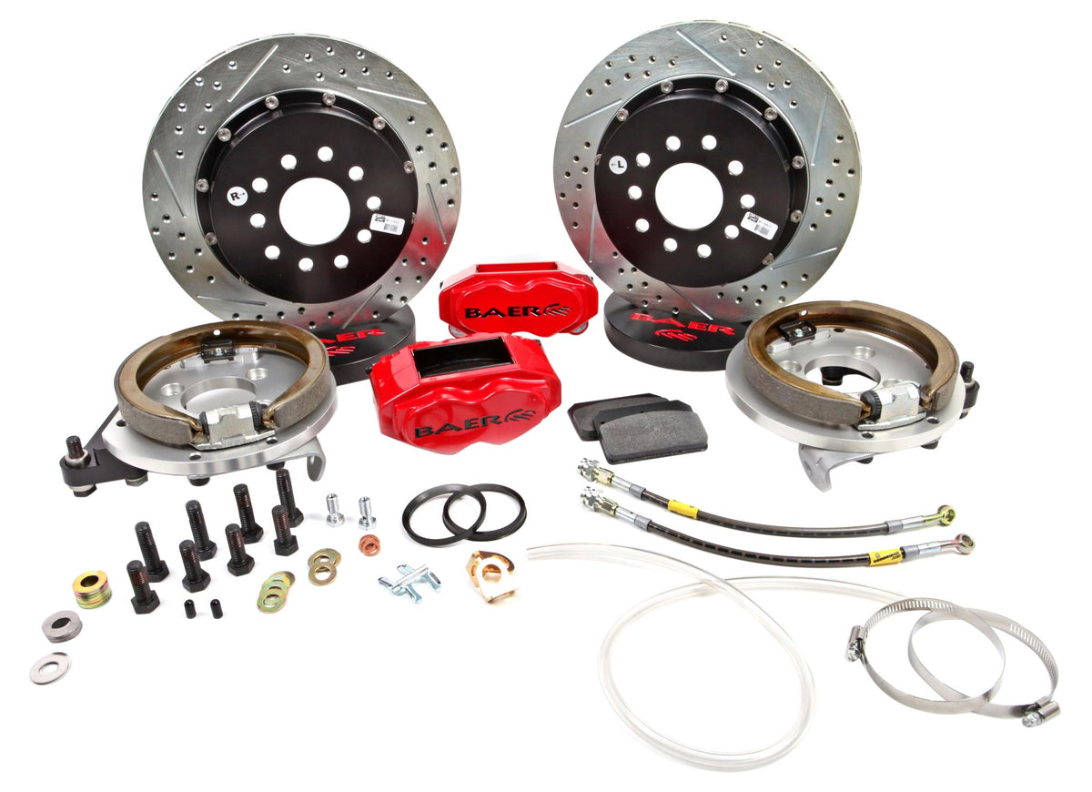 BAER BRAKES 4262258R-BKCZ Brake System (13" Rear SS4+ w/Park Brake Red Ford 8.8" 5 on 4.5), 1 Pack