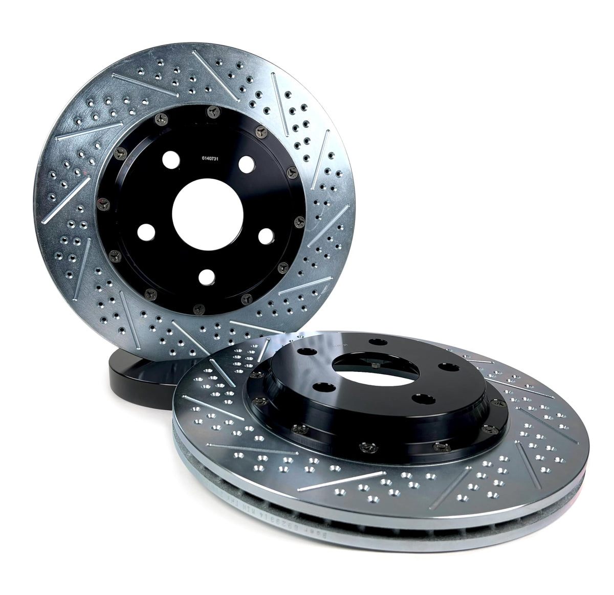 Baer Brakes 2302072 EradiSpeed+ Rear 2-piece Brake Rotors Slotted Drilled Zinc Plated