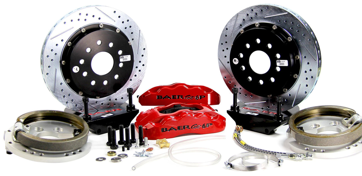 BAER BRAKES 4302355R-BKCZ Brake System (14" Rear Pro+ w/Park Brake Red 75-81 GM F Body C Clip Rear End), 1 Pack