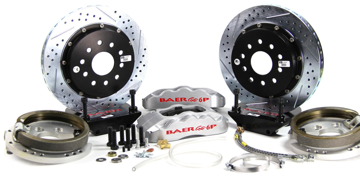 BAER BRAKES 4302425S-BKCZ Brake System (14" Rear Pro+ w/Park Brake Silver 58-64 Chevy Full Size Car), 1 Pack