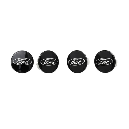 Set of Four 2 1/8" Black and Chrome Center Wheel Cap Kit, for Current and Late Model Ford Passenger Cars - Does not fit Ford Truck or SUV Wheels