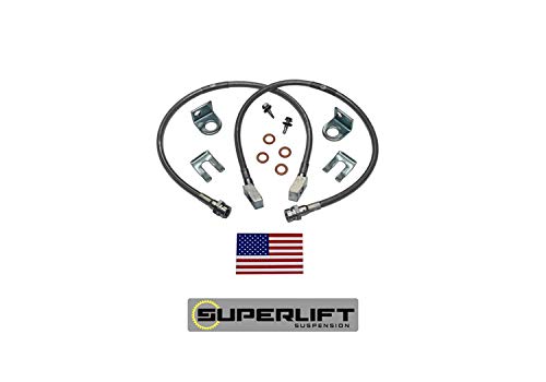 RealTruck SUPERLIFT SUSPENSION Brake Hose Kit for Jeep CJ | Front Bullet Proof Pair of Brake Hoses | 91415 | Fits 1982-86 Jeep CJ with 2-4" Lift Kit