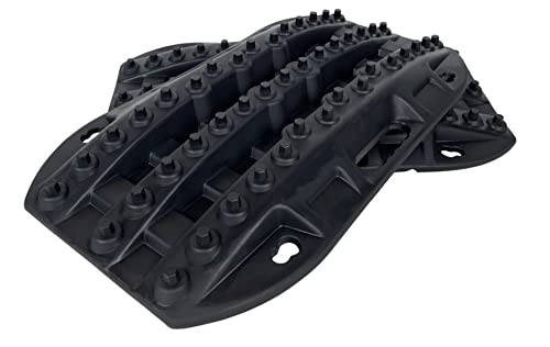 Overland Vehicle Systems Small Recovery Ramps with Pull Strap and Storage Bag - Black Universal - Max Load 10,000lbs - for Trucks, SUV's, Cars, and Trailers