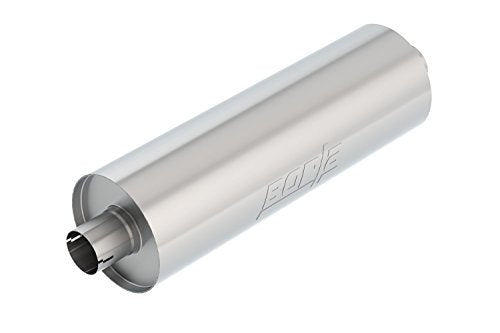 BORLA 401158 Specialty Heavy Duty (Truck) Muffler - 2.75" Center Inlet/ 2.75" Center Outlet 7.75" Round x 24" Long Body 29" Overall Length. Universal Part. Reversible Design. Notched Necks.