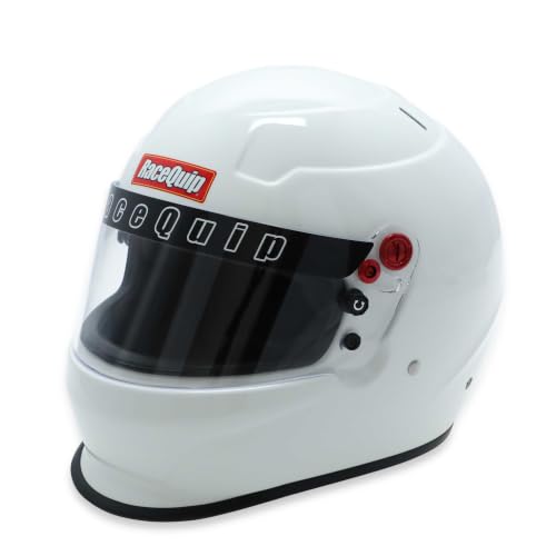 RaceQuip PRO25 Snell SA2025 Full Face Auto Racing Helmet Gloss White Large