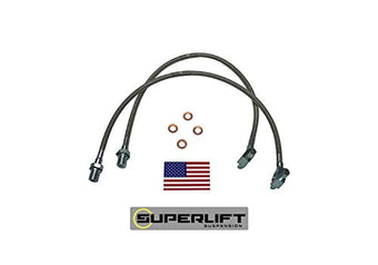 compare product RealTruck SUPERLIFT SUSPENSION Brake Hose Kit for Suburban/Blazer/GM Pickup | Front Bullet Proof Pair of Brake Hoses | 91340 | Fits 1971-1978 GM Pickup / Blazer / Suburban with 4-6
