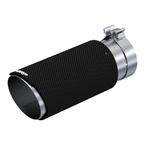 MBRP T5051CF Exhaust Tip Angled Rolled End 5 in. Od, 4 in. Inlet, 12 in. Length Carbon Fiber
