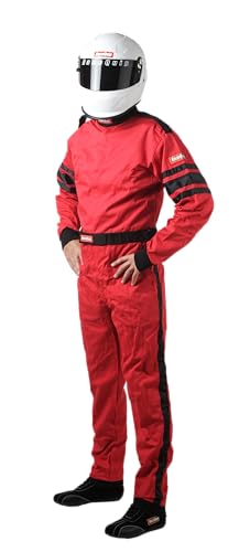 RaceQuip 110014RQP 110 Series 1-Pc Race Suit SFI 3.2A/1 Red/Black Stripe Medium Tall