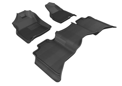 3D MAXpider Kagu Floor Mat (Black) Compatible with Dodge Ram 1500 Crew Cab/2500/3500 Crew/Mega Cab 2012-2018/1500 Classic Crew Cab 2019-2024 -Full Set