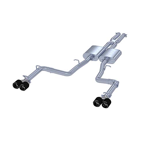 MBRP 2015+ Dodge Challenger 3.6L SS 2.5in Quad Tip Split Rear Exit w/Carbon Fiber Tips - T304