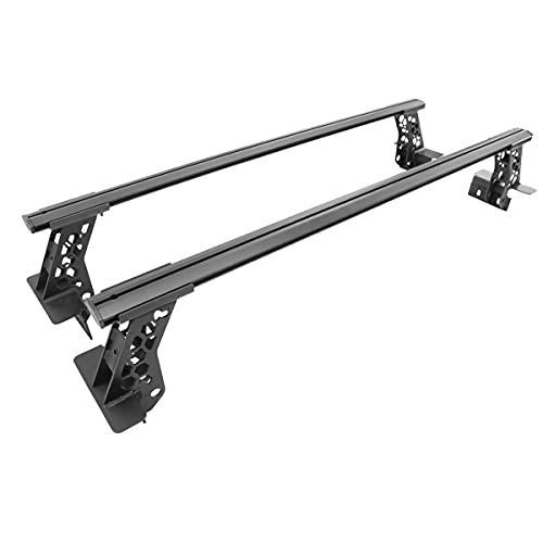 Go Rhino XRS Cross Bars - Bed Rail Kit for Full-Sized Trucks Without Tonneau Covers | Mild Steel, Textured Black | 5935001T | Fits Various Full-Sized Truck w/o Tonneau Covers (See Description)