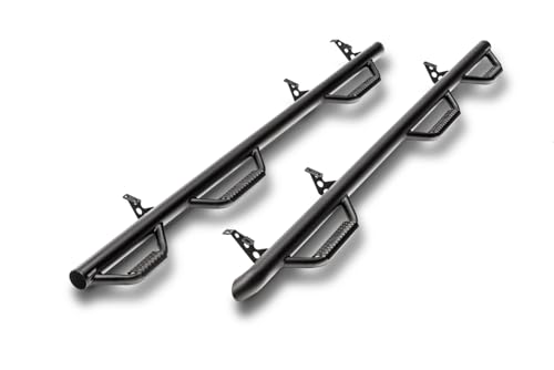 RealTruck Nerf Steps for RAM | Wheel-to-Wheel w/ Bed Access, Heavy Duty Steel, Textured Black | D1594CC-6-TX | Fits 2015.5 - 2018 Dodge Ram 1500, 19-24 Ram 1500 Classic Crew Cab
