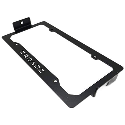 ZROADZ Universal LED License Plate Frame Bracket ONLY- Black Mild Steel - Bolt-on No Drilling Required - Mounts (2) 3 Inch ZROADZ or Similar Style LED Pod Lights PN#Z310005