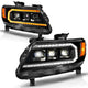 CHEVY COLORADO 15-22 FULL LED PROJECTOR HEADLIGHTS BLACK W/ DRL, INITIATION & SEQUENTIAL