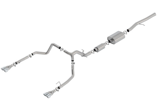 BORLA 140783 Cat-Back System for '19-'23 Chev. Silv. 1500/GMC Sierra 1500 (EXC. ZR2 & AT4X) 6.2L AT 2&4WD Ext. Cab (6' 7") Bed/Crew Cab (5' 9") Bed. O.E. Split Rear Adapt. 60706 Crew Cab (6' 7") Bed.