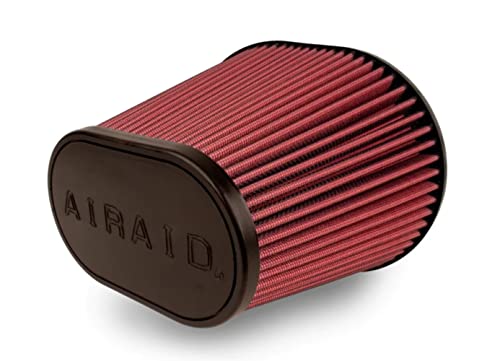 Airaid 721-472 Universal Clamp-On Air Filter: Oval Tapered; 6 Inch (152 mm) Flange ID; 9 Inch (229 mm) Height; 10.75 x 7.75 Inch (273 mm x 197 mm) Base; 7.25 x 4.25 Inch (184 mm x108 mm) Top