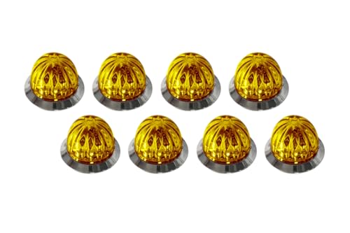 RoadWorks Amber/Clear Mini Watermelon HERO Lights | 8 Pack | HEROACWMMINI-8