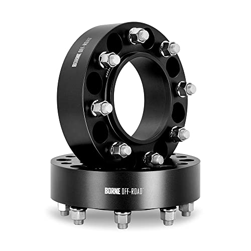 Mishimoto Borne Off-Road 8X165.1 Wheel Spacers, Compatible with RAM Cummins 6.7L, 2019+, 2" Thick, Black