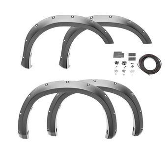 compare product Bushwacker Pocket/Rivet Style Front & Rear Fender Flares | 4-Piece Set, Black, Smooth Finish | 50936-02 | Fits 2019-2024 Dodge RAM 1500 Rebel