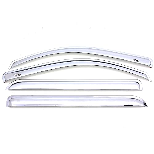 Auto Ventshade [AVS] Outside Mount Rain Guards for 2011 - 2021 Jeep Grand Cherokee (Excludes Grand Cherokee L) | Window Vent Visors, 4 pcs. - Chrome | 684252