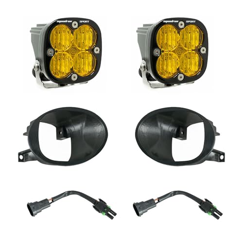 Baja Designs 447534 Squadron Sport LED Fog Pocket Light Kit with Clear Lens fits 2016-2018 Silverado 1500