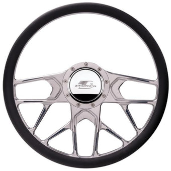 compare product Billet Specialties BSP34107 Steering Wheel 1/2 Wrap 15.5in Redline Polished