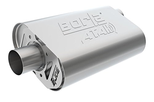 BORLA 400820 CrateMuffler for Chevrolet Small Block High Output 350/383/ 406 CID V8 2.5" Offset/Center 14" x 4.35" x 9.10" Body ATAK.