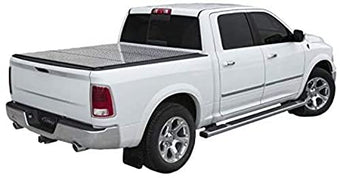 compare product LOMAX B0040029 Professional Series Tonneau Cover; Diamond Plate Finish; Split Rail;
