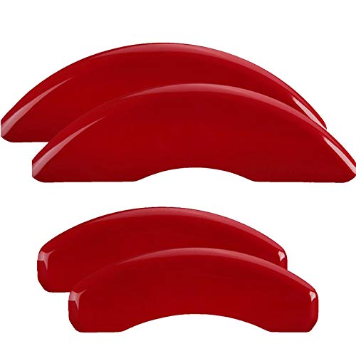 MGP Brake Caliper Covers Compatible with 2021-2024 Cadillac CT4 (Requires 18"+ Wheels) Powder-Coated Finish, 4 PCS Front and Rear - Red, Classic