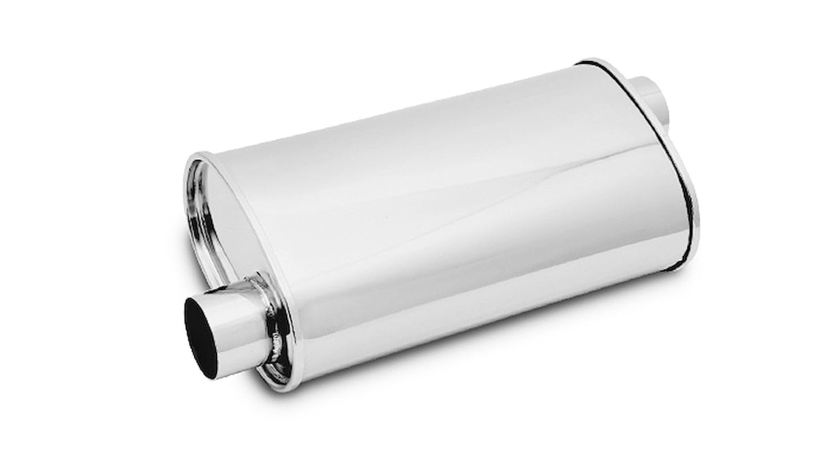 Vibrant StreetPower Oval Muffler 5in x 9in x 15in - 2.25in inlet/outlet (Offset-Offset Same Side)