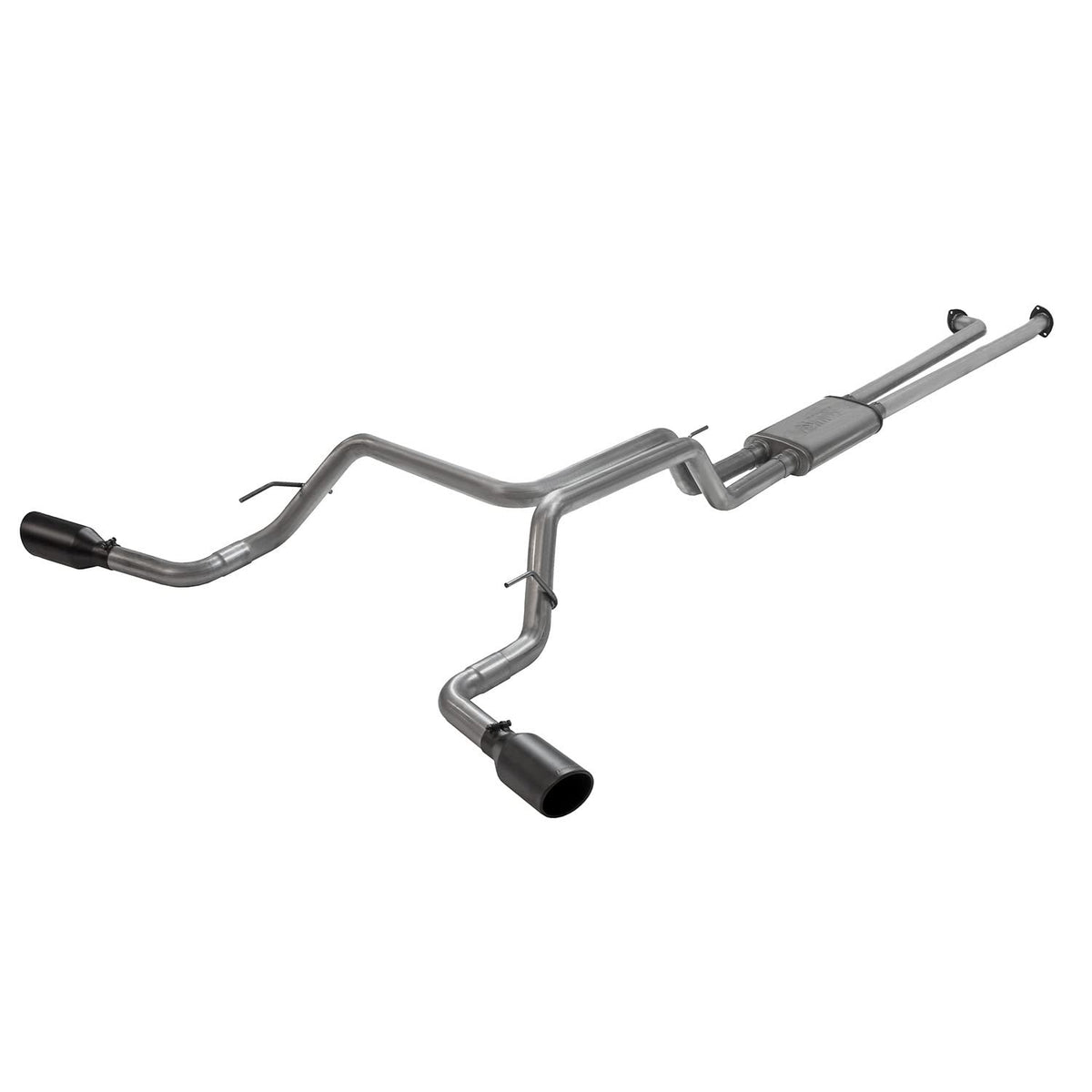 Flowmaster 718106 FlowFX Cat-Back Exhaust Kit 2.5 Inch Dual Side Exit 409 Stainless Steel 4.5 Inch Black Ceramic Stainless Tips Compatible with 2007-2009 Toyota Tundra 5.7L 2/4WD All Wheelbases