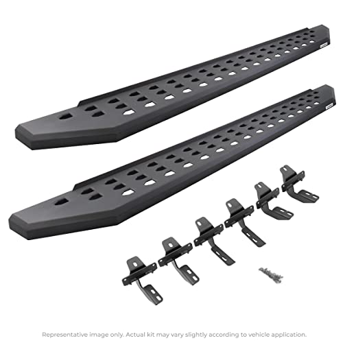Go Rhino RB20 Running Boards & Brackets | Cab Length, Galvanized Steel, Textured Black | 69443280PC | Fits 2024 Toyota Tacoma Double Cab