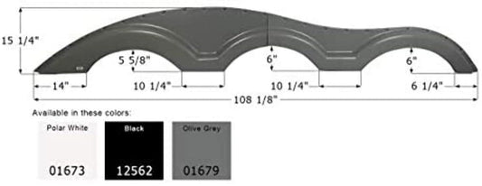ICON Fender Skirt, Triple, Keystone, FS1000, Black, RH