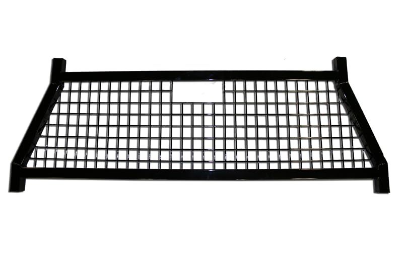 Cattleman HD Contractor Series 252BM Headache Rack Mesh Fits Chevrolet/Ford/GMC Gloss Black Powder-Coated Steel Can Be Used with Cross Bed Tool Box